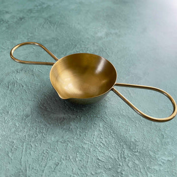 Double Handle Wax Melting Spoon - Solid Brass | Made by Hand