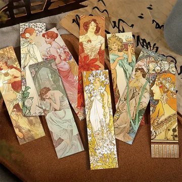Vintage Nouveau Style Paper Bookmarks