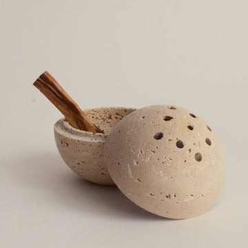 Travertine Sphere Incense & Smudge Burner