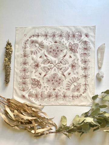 Bandana | Spring Herbs | White