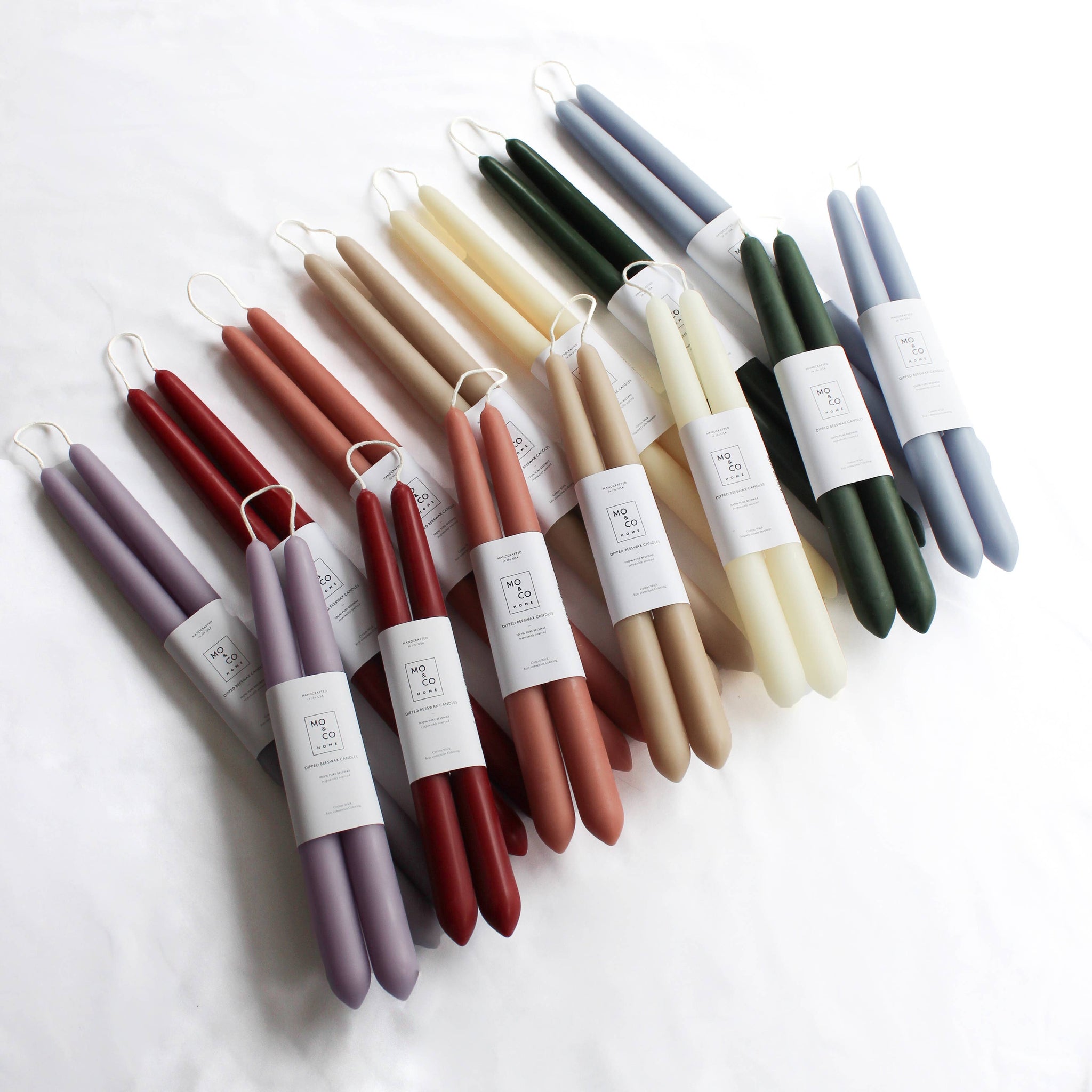 100% Beeswax Hand-Dipped Taper Candles – 10” Pair