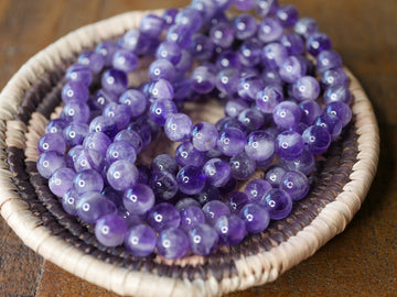 Chevron Amethyst Bracelet – Premium AA Grade 6mm Gemstone Stretch Bracelet