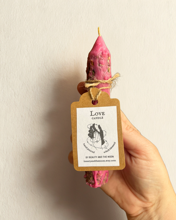 Love Ritual Candle – Anointed Pink Dressed Spell Candle for Love, Self-Love & Romance