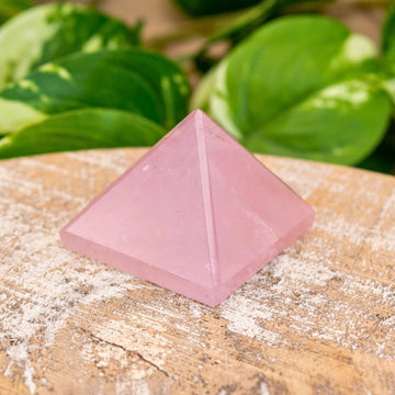 3” Rose Quartz Pyramid – Hand-Carved Love & Heart Chakra Crystal