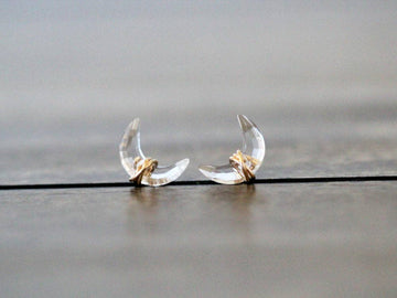 Moonbeam Studs - Crystal Quartz