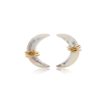 Moonbeam Mother of Pearl Crescent Moon Stud Earrings
