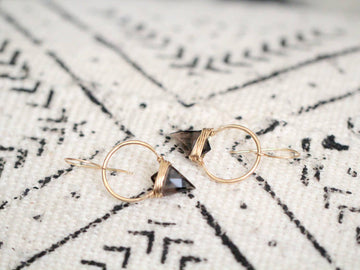 Albatross Smoky Quartz Gold-Filled Hoop Earrings