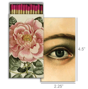 Rosa & Eye Matchbox – Vintage Botanical & Portrait Design (50 Safety Matches)