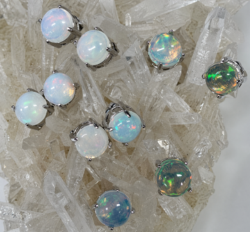 Natural Opal Stud Earrings 6mm – Sterling Silver 925 Posts