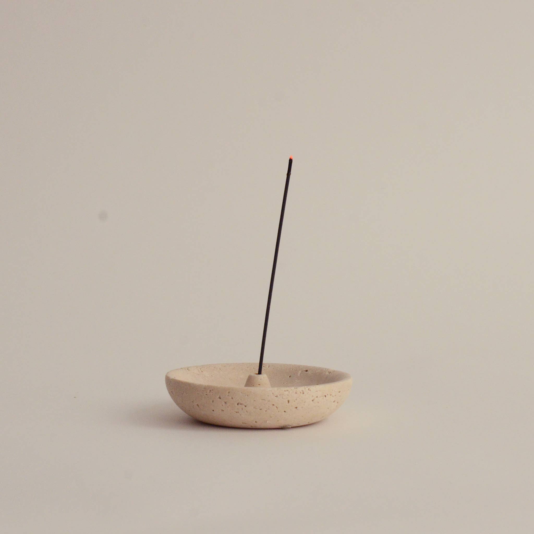 Travertine Wheel-Thrown Incense Holder