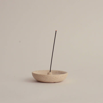 Travertine Wheel-Thrown Incense Holder