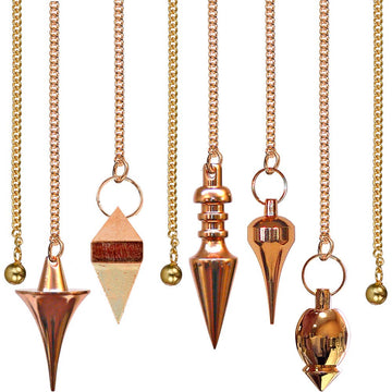 Copper-Finish Pendulums – Assorted Shapes for Divination & Energy Work