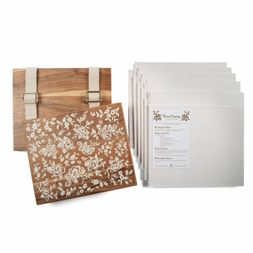 Wooden Flower Press Kit – Heirloom Botanical Press with Cotton Paper & Straps (10” x 12”)