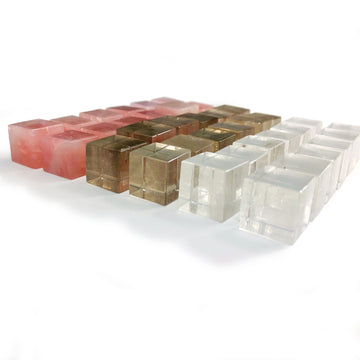 Rose Quartz Crystal Gemstone Cubes - 6 Sides
