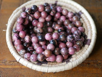 Gemstone Stretch Bracelet Rhodonite Natural