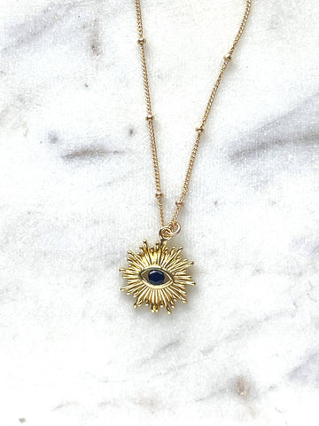 Naomi Eye Necklace – Gold Filled Sunburst Evil Eye Necklace