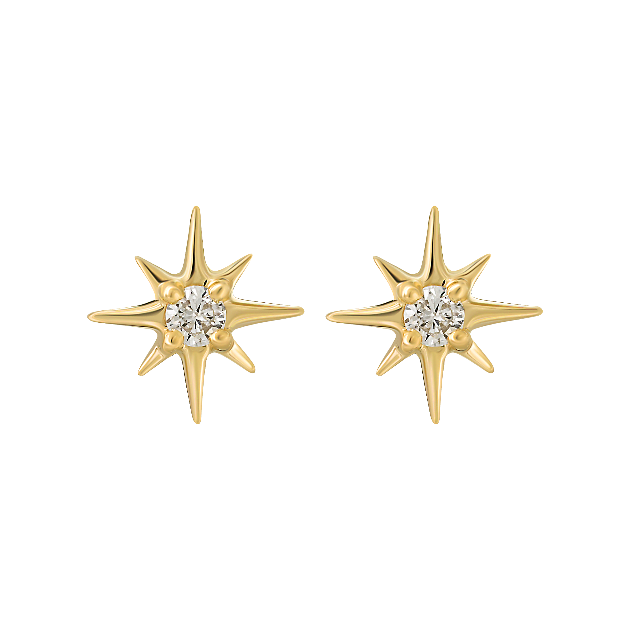 14kt Gold Mini Diamond Star Studs