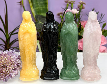 10cm Mixed Natural Crystals Virgin Mary Healing Energy