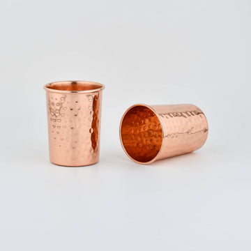 Hammered Copper Cup Set – Set of 2 Pure Copper Drinking Cups