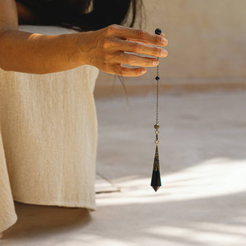 Natural Obsidian Crystal Divination Pendulum