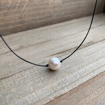 Single Celestial Crystal Pearl Necklace – 16” with Sterling Silver Clasp