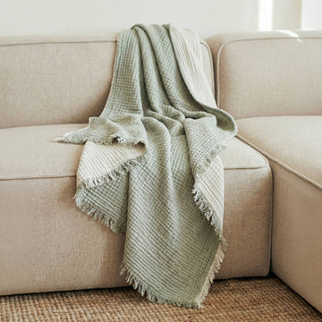 Green Adult Muslin Blanket