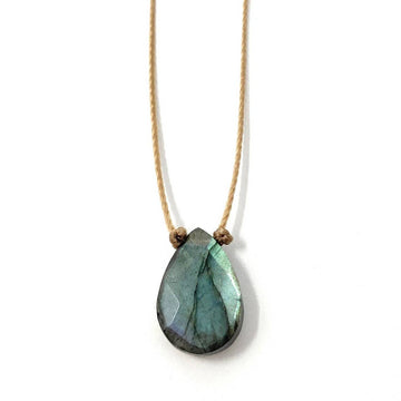 Labradorite Faceted Teardrop Necklace