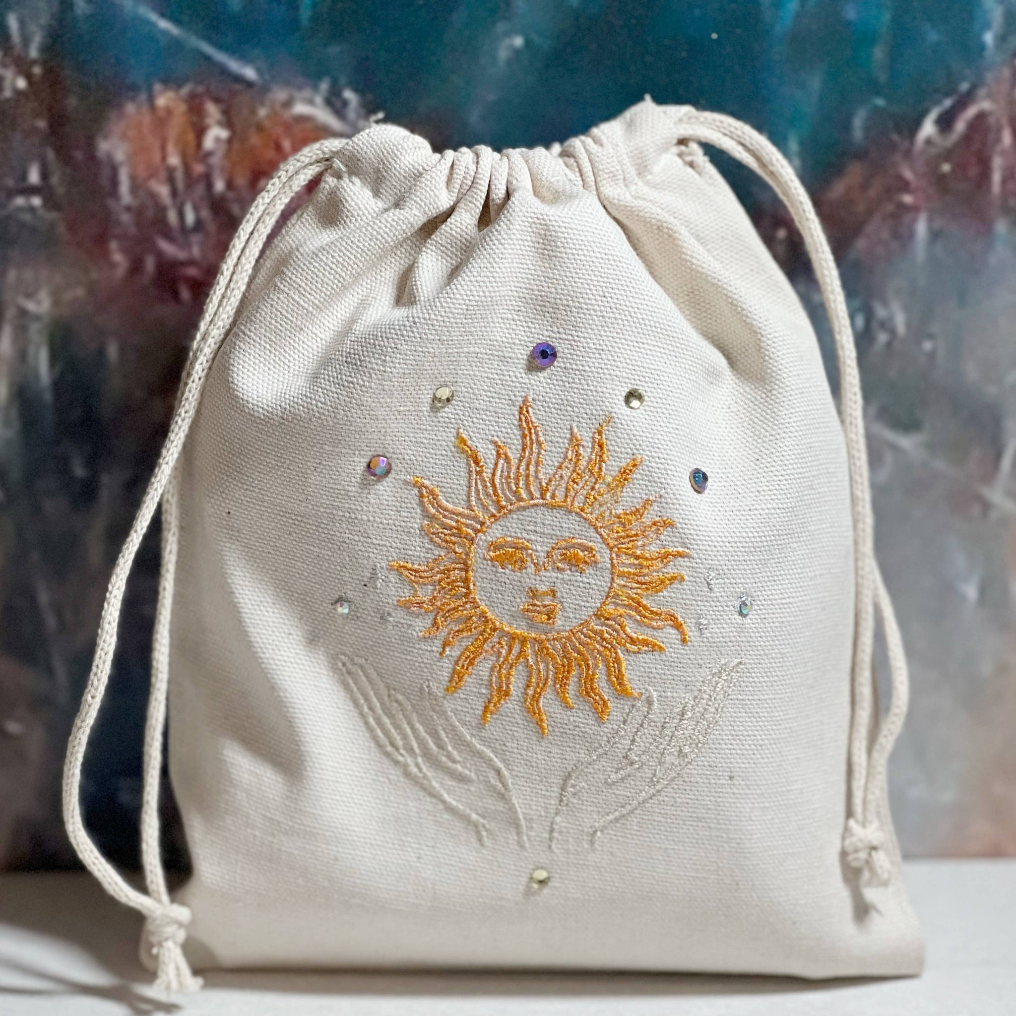 Sun in the Palm of my Hands Embroidered Pouch