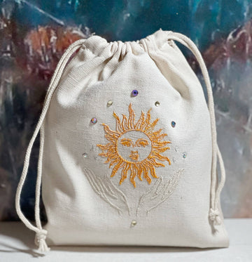 Sun in the Palm of my Hands Embroidered Pouch