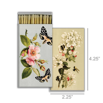 Insects & Floral Matchbox – Vintage Botanical Design (50 Safety Matches)