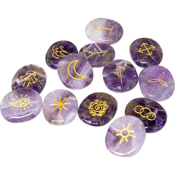 Gemstone Witches’ Ruin Set – 13 Piece Amethyst Divination Kit