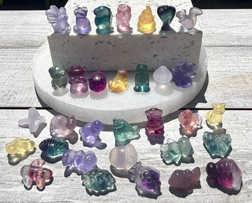 Mix Mini Candy Fluorite Carvings Crystal Healing