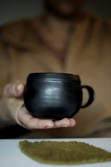 Black Cauldron Mug | Handmade for Halloween