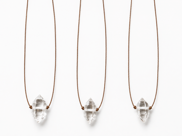Clear Quartz Double-Terminated Crystal Point Necklace