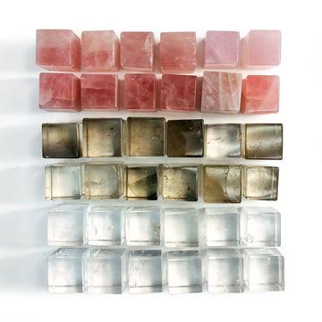 Rose Quartz Crystal Gemstone Cubes - 6 Sides