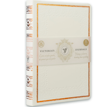 Victorian White Lily Journal – Lined Vintage Hardcover Diary