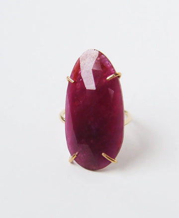 Ruby Silk Sapphire Rose Cut 14k Gold Filled Ring