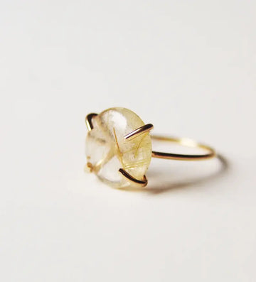 Gold Rutilated Quartz 14k Ring