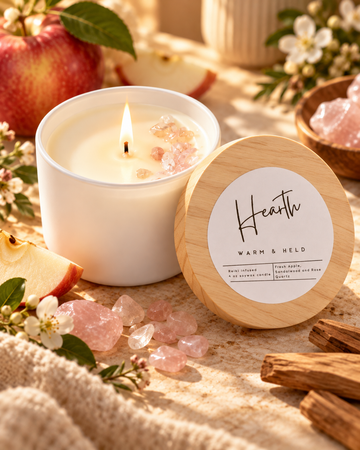Hearth – Rose Quartz-Infused Soy Candle | 4 oz