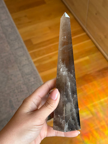 Smoky Quartz Tower – Grounding & Protection Crystal Point