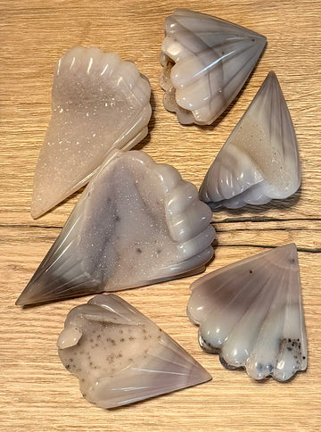 Natural Druzy Agate Shell | Genuine Crystal Shell