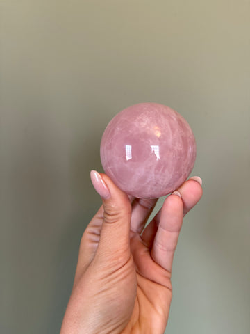 Natural Rose Quartz Crystal Sphere | Genuine Madagascar Rose Quartz Healing Crystal Ball