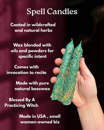Prosperity Ritual Candle – Green Anointed Spell Candle for Abundance, Wealth & Success Manifestation