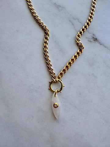 Lestari Gemstone Pendant Necklace – Gold Filled Statement Necklace