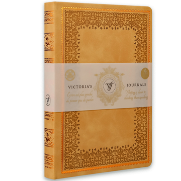 Baroque Brown/Tan Journal – Lined Hardcover Vintage Diary