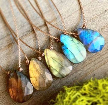 Labradorite Faceted Teardrop Necklace