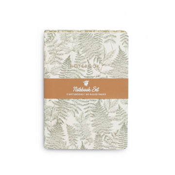 Botanical Notebook Set (3 Pack) – Fern & Floral Softcover Journals with Gold Foil