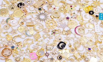 Mix Gold Star Moon Charm Zirconia Charms for Casting