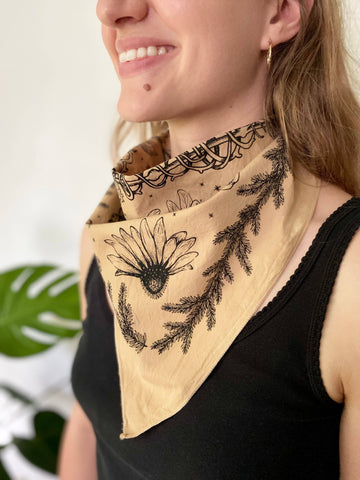 Bandana | Herbs of Protection | Tea-Dyed