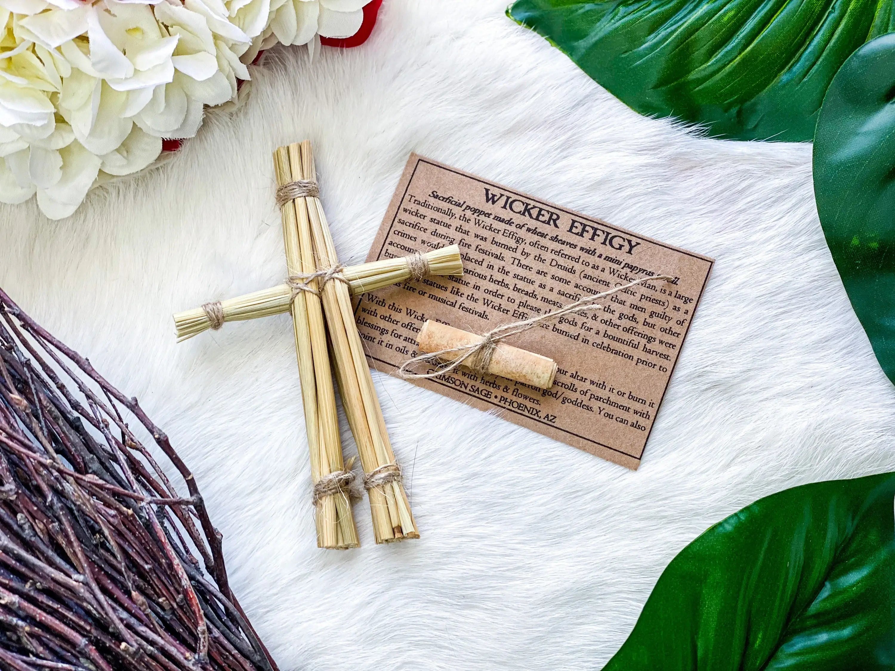 Wicker Effigy Wheat Straw Doll – Handcrafted Ritual Straw Figure (4–5”
